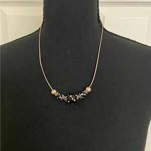 Elegant Black and Gold Beaded Necklace